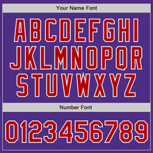 Load image into Gallery viewer, Custom Purple Red-White Bomber Full-Snap Varsity Letterman Jacket

