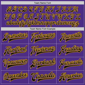 Custom Purple Black-Gold Bomber Full-Snap Varsity Letterman Jacket