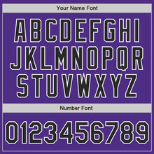 Load image into Gallery viewer, Custom Purple Black-Gray Bomber Full-Snap Varsity Letterman Jacket
