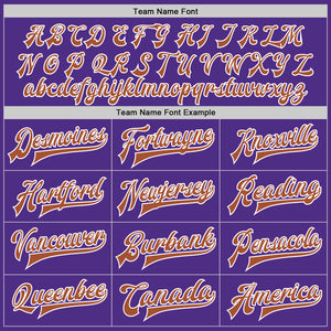 Custom Purple Texas Orange-White Bomber Full-Snap Varsity Letterman Two Tone Jacket