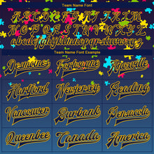 Load image into Gallery viewer, Custom Autism Awareness Puzzle Pieces Navy-Gold 3D Bomber Full-Snap Varsity Letterman Jacket
