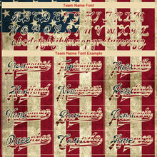 Load image into Gallery viewer, Custom Cream Vintage USA Flag-Red American Flag Fashion 3D Bomber Full-Snap Varsity Letterman Jacket
