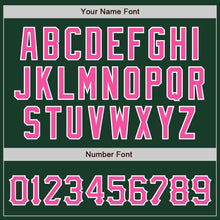 Load image into Gallery viewer, Custom Green Pink-White Bomber Full-Snap Varsity Letterman Jacket
