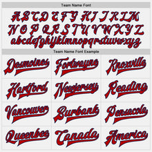 Load image into Gallery viewer, Custom White Red-Navy Bomber Full-Snap Varsity Letterman Jacket
