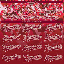 Load image into Gallery viewer, Custom Red Crimson-Cream 3D Pattern Design Bomber Full-Snap Varsity Letterman Jacket
