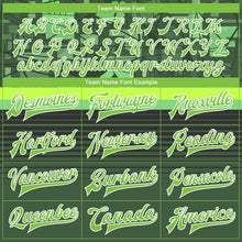 Load image into Gallery viewer, Custom Green Neon Green-White 3D Pattern Design Bomber Full-Snap Varsity Letterman Jacket

