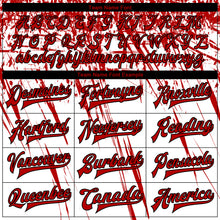 Load image into Gallery viewer, Custom White Red-Black 3D Pattern Design Bomber Full-Snap Varsity Letterman Jacket
