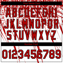 Load image into Gallery viewer, Custom White Red-Black 3D Pattern Design Bomber Full-Snap Varsity Letterman Jacket
