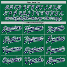 Load image into Gallery viewer, Custom Kelly Green Navy-White Bomber Full-Snap Varsity Letterman Jacket
