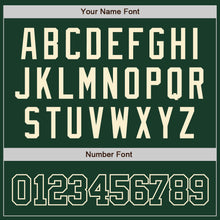 Load image into Gallery viewer, Custom Green Green-Cream Bomber Full-Snap Varsity Letterman Jacket
