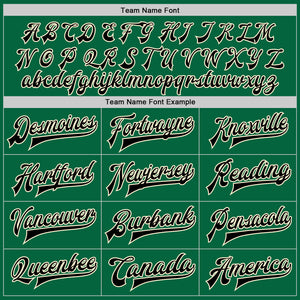 Custom Kelly Green Black-Cream Bomber Full-Snap Varsity Letterman Jacket