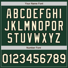Load image into Gallery viewer, Custom Green Cream-Black Bomber Full-Snap Varsity Letterman Jacket
