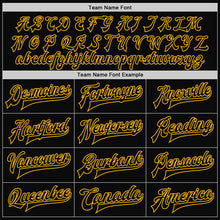 Load image into Gallery viewer, Custom White Black-Gold Bomber Full-Snap Varsity Letterman Split Fashion Jacket
