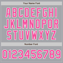 Load image into Gallery viewer, Custom Gray Pink-White Bomber Full-Snap Varsity Letterman Two Tone Jacket
