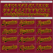 Load image into Gallery viewer, Custom Crimson Black-Gold Bomber Full-Snap Varsity Letterman Two Tone Jacket
