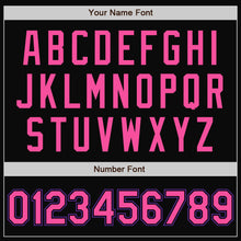Load image into Gallery viewer, Custom Black Pink-Purple Bomber Full-Snap Varsity Letterman Jacket
