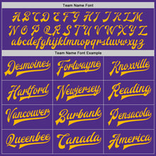 Load image into Gallery viewer, Custom Purple Gold-Kelly Green Bomber Full-Snap Varsity Letterman Two Tone Jacket
