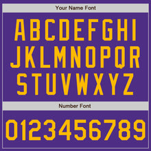 Load image into Gallery viewer, Custom Purple Gold-Kelly Green Bomber Full-Snap Varsity Letterman Two Tone Jacket
