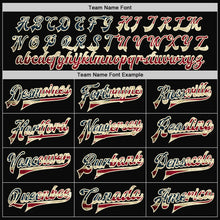 Load image into Gallery viewer, Custom Black Vintage USA Flag-Cream Bomber Full-Snap Varsity Letterman Jacket

