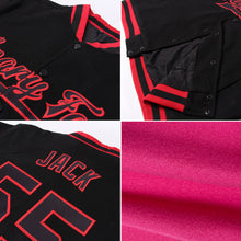 Load image into Gallery viewer, Custom Pink Aqua-White Bomber Full-Snap Varsity Letterman Jacket
