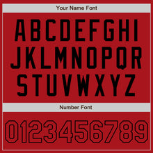 Load image into Gallery viewer, Custom Red Black Bomber Full-Snap Varsity Letterman Jacket
