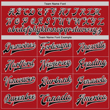 Load image into Gallery viewer, Custom Red Black-White Bomber Full-Snap Varsity Letterman Jacket
