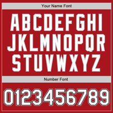 Load image into Gallery viewer, Custom Red White Black-Gray Bomber Full-Snap Varsity Letterman Jacket
