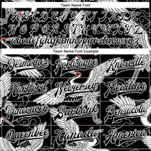 Load image into Gallery viewer, Custom Black White Heron And Cloud 3D Pattern Design Bomber Full-Snap Varsity Letterman Jacket
