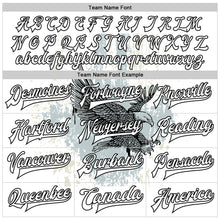Load image into Gallery viewer, Custom White Black Eagle 3D Pattern Design Bomber Full-Snap Varsity Letterman Jacket
