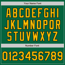 Load image into Gallery viewer, Custom Kelly Green Gold-Black Bomber Full-Snap Varsity Letterman Jacket
