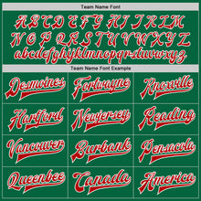 Load image into Gallery viewer, Custom Kelly Green Red-White Bomber Full-Snap Varsity Letterman Jacket
