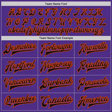 Load image into Gallery viewer, Custom Purple Black-Orange Bomber Full-Snap Varsity Letterman Jacket
