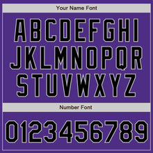 Load image into Gallery viewer, Custom Purple Black-Gray Bomber Full-Snap Varsity Letterman Jacket
