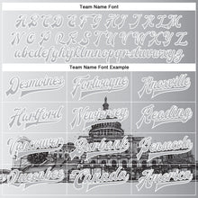 Load image into Gallery viewer, Custom Gray White-Black United States Capitol 3D Pattern Design Bomber Full-Snap Varsity Letterman Jacket

