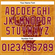 Load image into Gallery viewer, Custom Gold Maroon-Cream Angry Bull 3D Pattern Design Bomber Full-Snap Varsity Letterman Jacket
