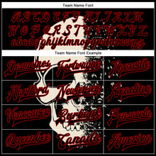 Load image into Gallery viewer, Custom Black Red Skull Fashion 3D Bomber Full-Snap Varsity Letterman Jacket
