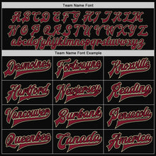 Load image into Gallery viewer, Custom Black Crimson City Cream-Cream Bomber Full-Snap Varsity Letterman Two Tone Jacket
