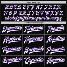 Load image into Gallery viewer, Custom Black White-Purple Bomber Full-Snap Varsity Letterman Two Tone Jacket
