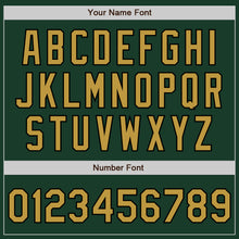 Load image into Gallery viewer, Custom Green Old Gold-Black Bomber Full-Snap Varsity Letterman Two Tone Jacket
