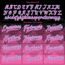 Load image into Gallery viewer, Custom Pink Light Blue-Black 3D Pattern Design Bomber Full-Snap Varsity Letterman Jacket
