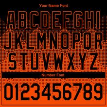 Load image into Gallery viewer, Custom Orange Black 3D Pattern Design Bomber Full-Snap Varsity Letterman Jacket
