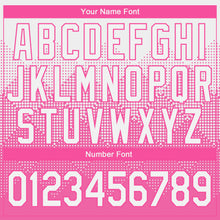 Load image into Gallery viewer, Custom Pink White 3D Pattern Design Bomber Full-Snap Varsity Letterman Jacket
