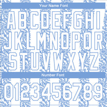 Load image into Gallery viewer, Custom Light Blue-White 3D Pattern Design Bomber Full-Snap Varsity Letterman Jacket

