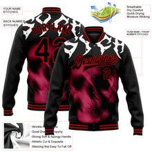 Load image into Gallery viewer, Custom Black Red Skull Fashion 3D Bomber Full-Snap Varsity Letterman Jacket

