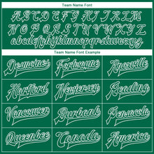 Load image into Gallery viewer, Custom Kelly Green White Flying Bird Sleeves 3D Pattern Design Bomber Full-Snap Varsity Letterman Jacket
