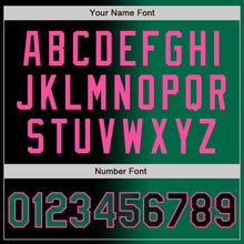 Load image into Gallery viewer, Custom Black Kelly Green-Pink Bomber Full-Snap Varsity Letterman Gradient Fashion Jacket
