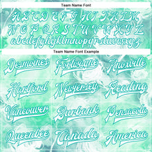 Load image into Gallery viewer, Custom Aqua White Halo Dying Rose 3D Pattern Design Bomber Full-Snap Varsity Letterman Jacket
