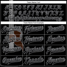 Load image into Gallery viewer, Custom Black Gray Guitar Music Festival 3D Pattern Design Bomber Full-Snap Varsity Letterman Jacket
