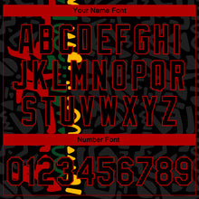 Load image into Gallery viewer, Custom Black Red Black History Month 3D Pattern Design Bomber Full-Snap Varsity Letterman Jacket
