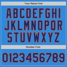 Load image into Gallery viewer, Custom Powder Blue Royal-Orange Bomber Full-Snap Varsity Letterman Two Tone Jacket

